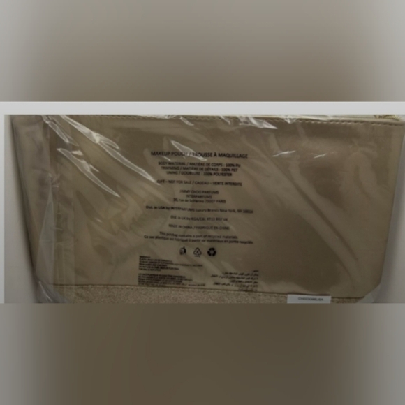 JIMMY CHOO PARFUMS TOILETRY GOLD MAKE UP POUCH NWT - Picture 5 of 5